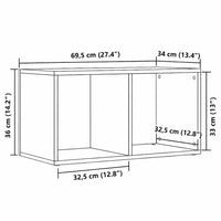 Meuble Vinyle pour Platine Chêne Artisanal 69,5 cm | Kavro
