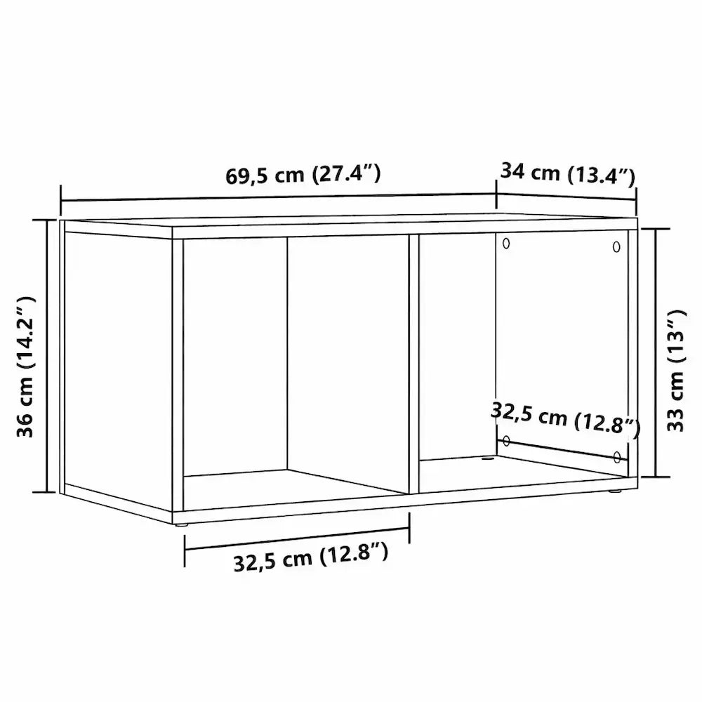 Meuble Vinyle pour Platine Chêne Artisanal 69,5 cm | Kavro