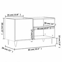 Meuble Vinyle pour Platine Chêne Artisanal 84,5 cm | Trevi
