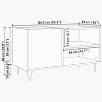 Meuble Vinyle pour Platine Chêne Noir 84,5 cm | Nero