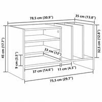 Meuble Vinyle pour Platine Gris Béton 78,5 cm | Belio