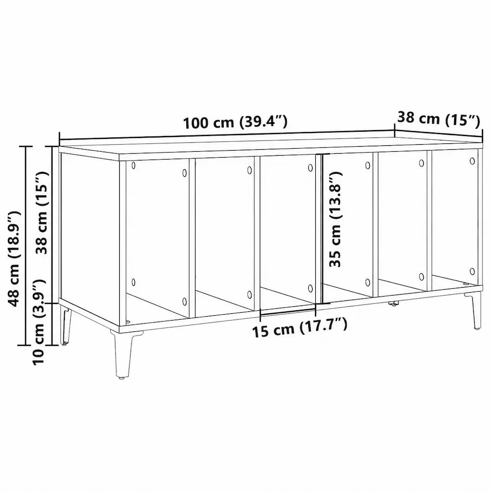 Meuble Vinyle pour Platine Vieux bois 100 cm | Rustik