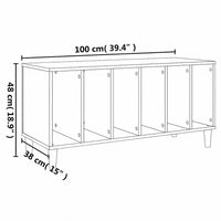 Meuble Vinyle pour Platine Blanc 100 cm 6 Compartiments | Cevro