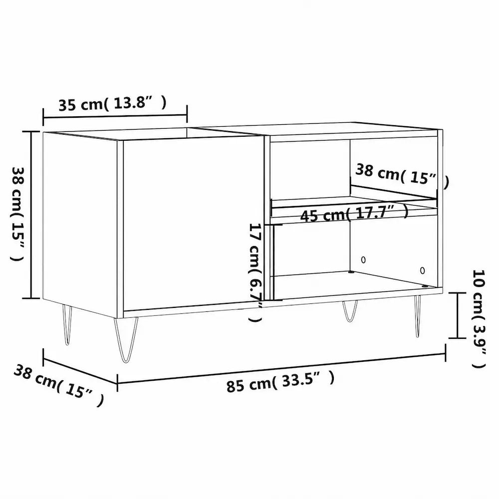 Meuble Vinyle pour Platine Chêne Marron 85 cm | Volga