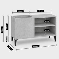 Meuble Vinyle pour Platine Gris Béton 84,5 cm | Cimen