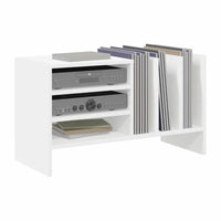 meuble pour platine vinyles couleur bois blanc