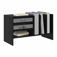 meuble pour platine vinyles couleur bois noir