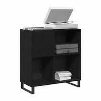 meuble vinyle en bois couleur noir