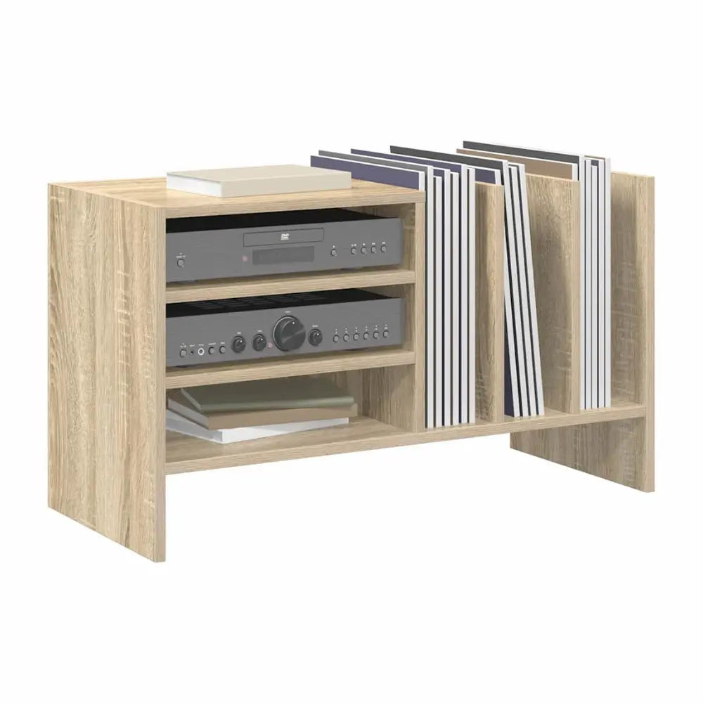 meuble platine pour vinyles en bois couleur clair