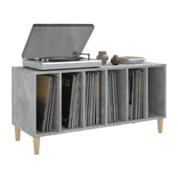 Meuble pour platine et vinyles couleur gris béton style industriel