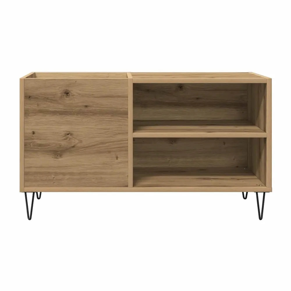 Meuble Vinyle pour Platine Chêne Artisanal 84,5 cm | Trevi