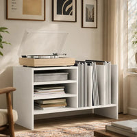 meuble vinyle en bois couleur blanc