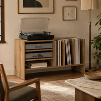 Meuble Vinyle pour Platine Chêne Artisanal 78,5 cm | Thalia