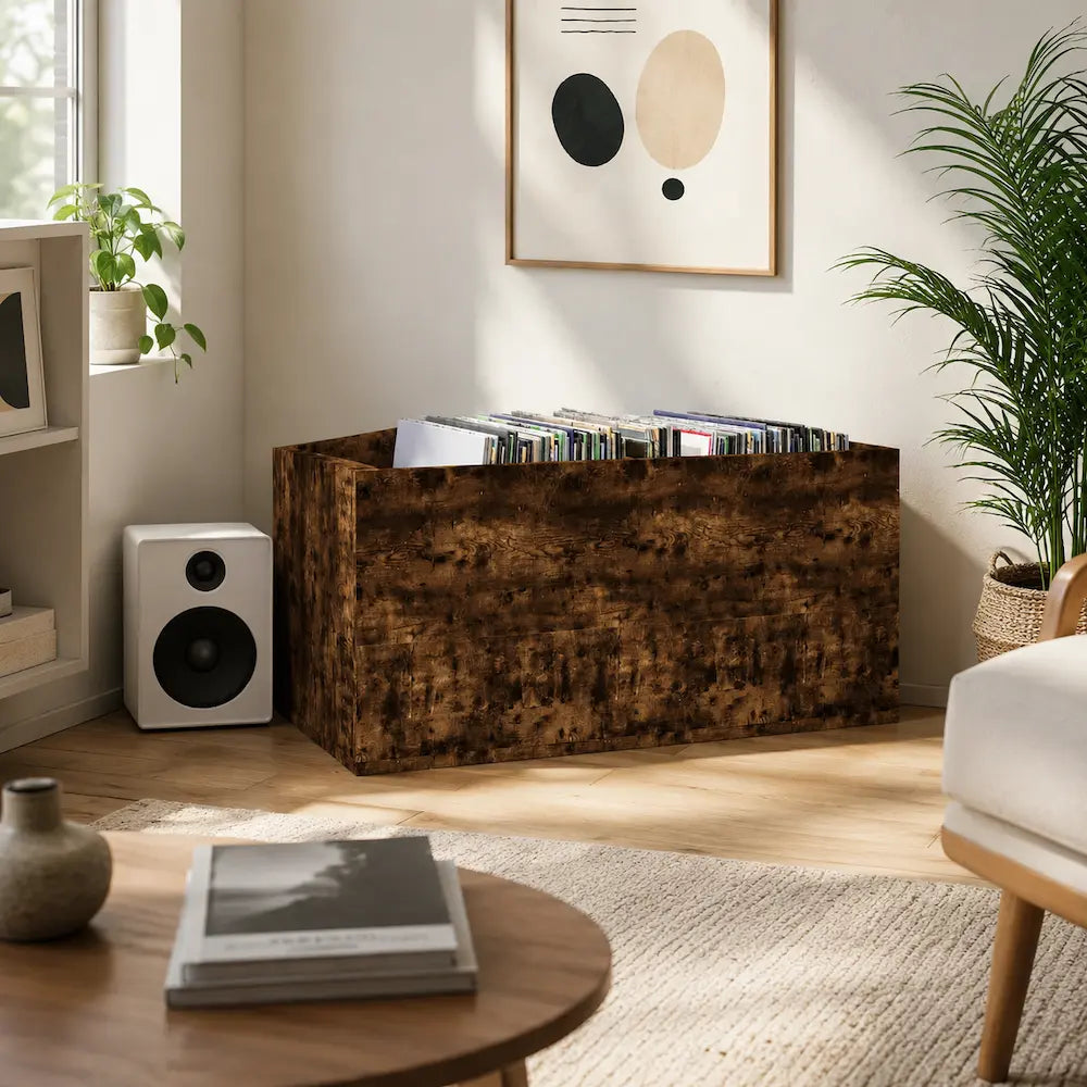 meuble vinyle bac rangement bois Image