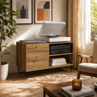 Meuble Vinyle pour Platine Chêne Artisanal 84,5 cm | Trevi