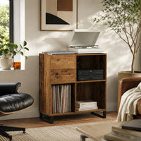 Meuble Vinyle pour Platine Chêne Artisanal Vertical 84,5 cm | Altio