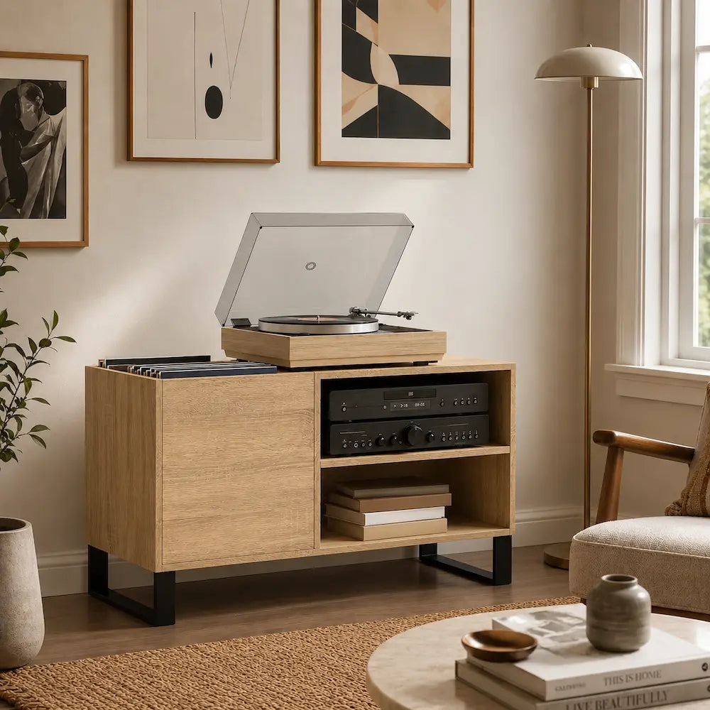 Meuble Vinyle pour Platine Chêne Sonoma 85 cm | Savor