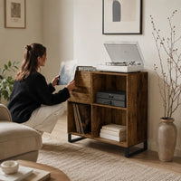 Meuble Vinyle pour Platine Chêne Artisanal Vertical 84,5 cm | Altio