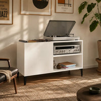 Meuble Vinyle pour Platine Blanc Brillant 84,5 cm | Brio