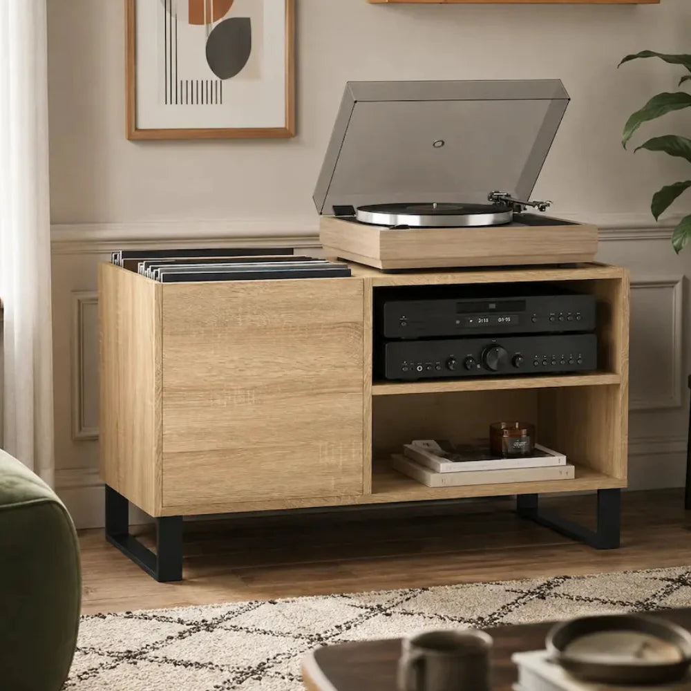 Meuble vinyle en bois couleur chêne sonoma Image