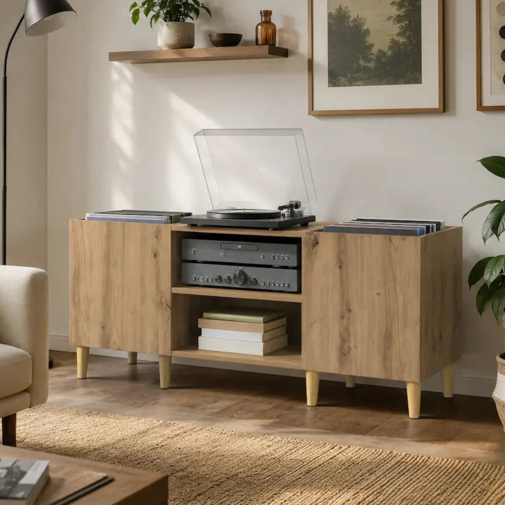 meuble vinyle couleur bois clair Image
