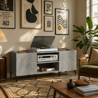 meuble vinyle couleur gris béton style industriel