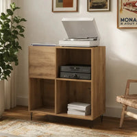 meuble vinyle clair en bois 4 compartiments