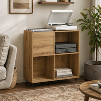 meuble vinyle bois clair salon