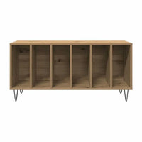 Meuble Vinyle pour Platine Chêne Artisanal 100 cm Pieds Métal | Metra