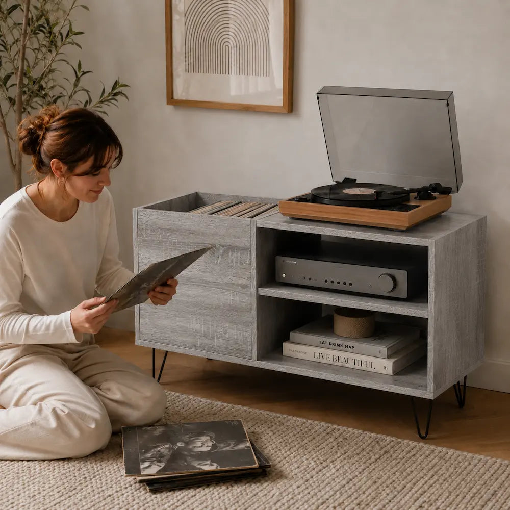 Meuble vinyle couleur gris sonoma Image