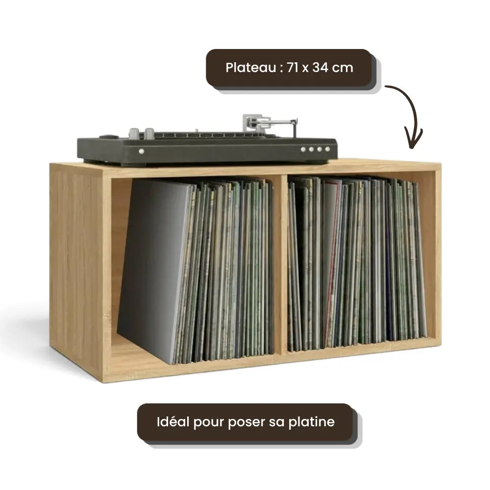 Meuble Vinyle pour Platine Chêne Sonoma 71 cm | Sonik