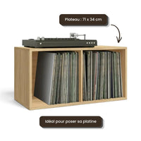 Meuble Vinyle pour Platine Chêne Sonoma 71 cm | Sonik
