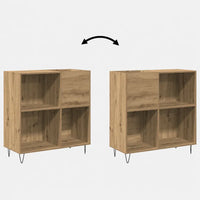 Meuble Vinyle pour Platine Chêne Artisanal Vertical 85 cm | Solin