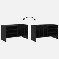 Meuble Vinyle pour Platine Chêne Noir 78,5 cm | Noxis