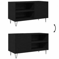 Meuble Vinyle pour Platine Chêne Noir 84,5 cm | Nero