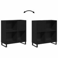 Meuble Vinyle pour Platine Chêne Noir Vertical 85 cm | Verto