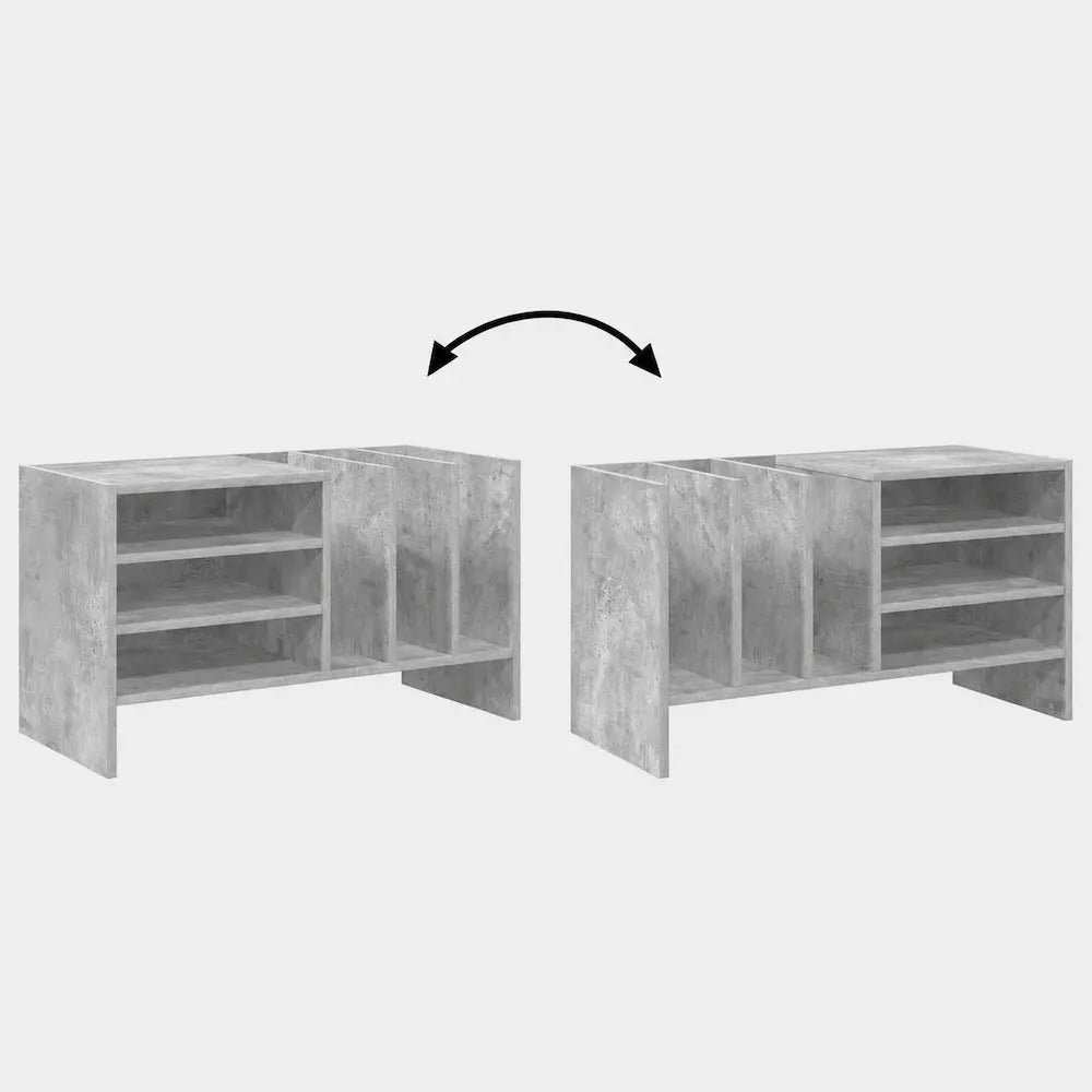 Meuble Vinyle pour Platine Gris Béton 78,5 cm | Belio