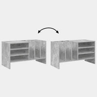 Meuble Vinyle pour Platine Gris Béton 78,5 cm | Belio