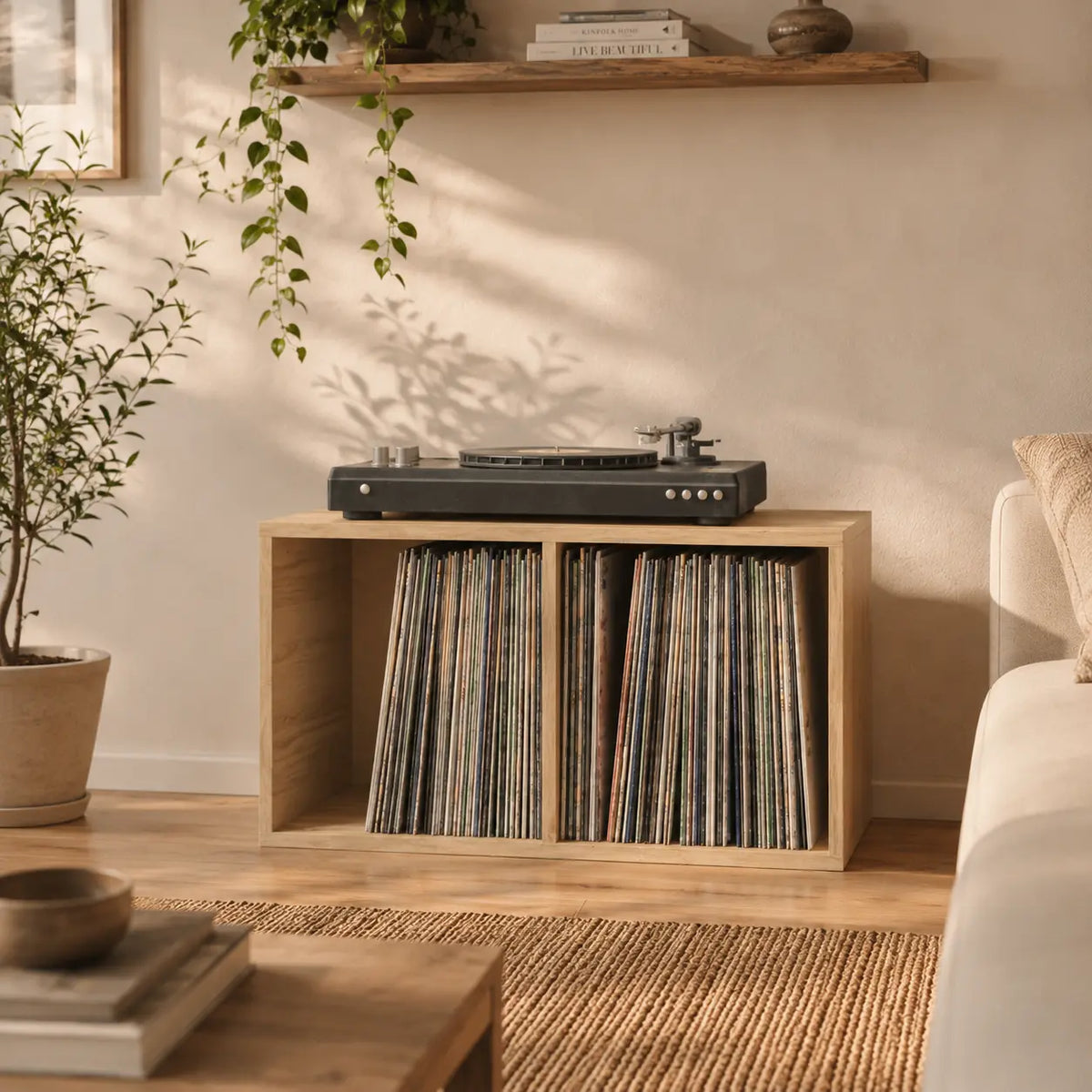 Meuble Vinyle pour Platine Chêne Sonoma 71 cm | Sonik