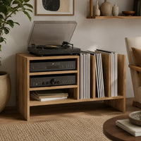 Meuble Vinyle pour Platine Chêne Artisanal 78,5 cm | Thalia