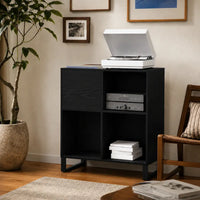 Meuble Vinyle pour Platine Chêne Noir Vertical 85 cm | Verto
