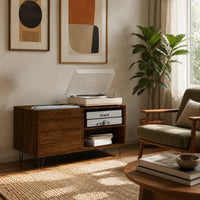 Meuble Vinyle pour Platine Chêne Marron 85 cm | Volga