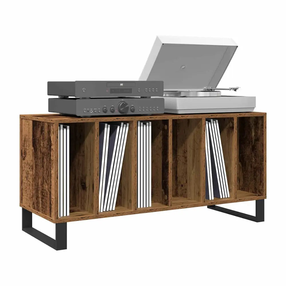 meuble vinyle style bois ancien 6 compartiments