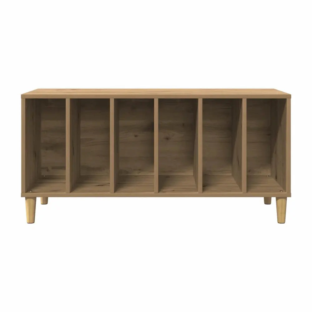 Meuble Vinyle pour Platine Chêne Artisanal 100 cm Pieds Bois | Orlan