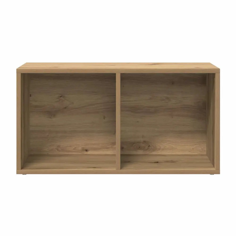 Bac de rangement pour vinyles en bois clair