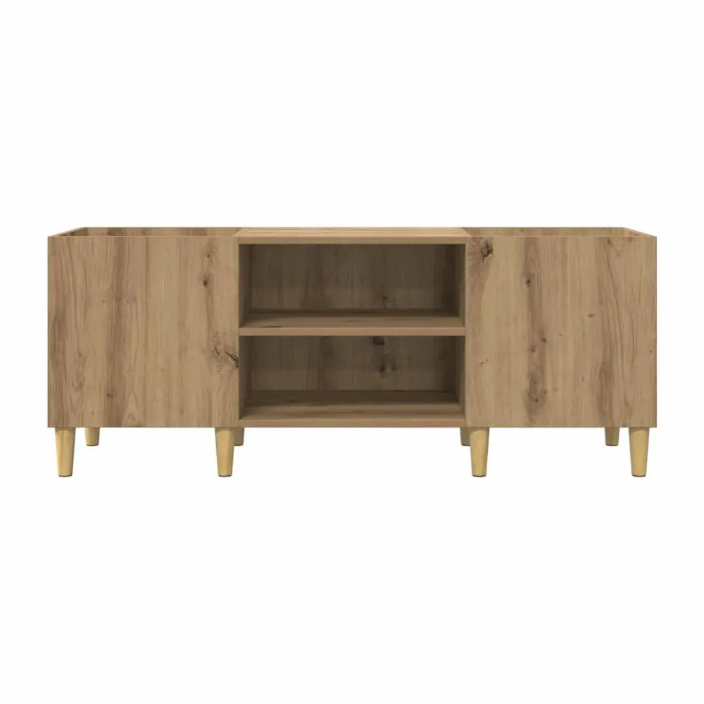 meuble vinyle pour platine et disques couleur bois clair