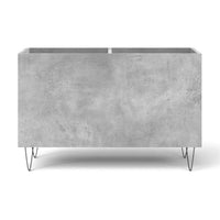 Bac de Rangement Vinyles Gris Béton 74,5 cm | Gralio