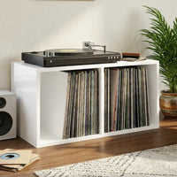 Meuble Vinyle pour Platine Blanc Brillant 71 cm | Brila