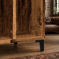 Meuble Vinyle pour Platine Vieux bois 100 cm | Rustik