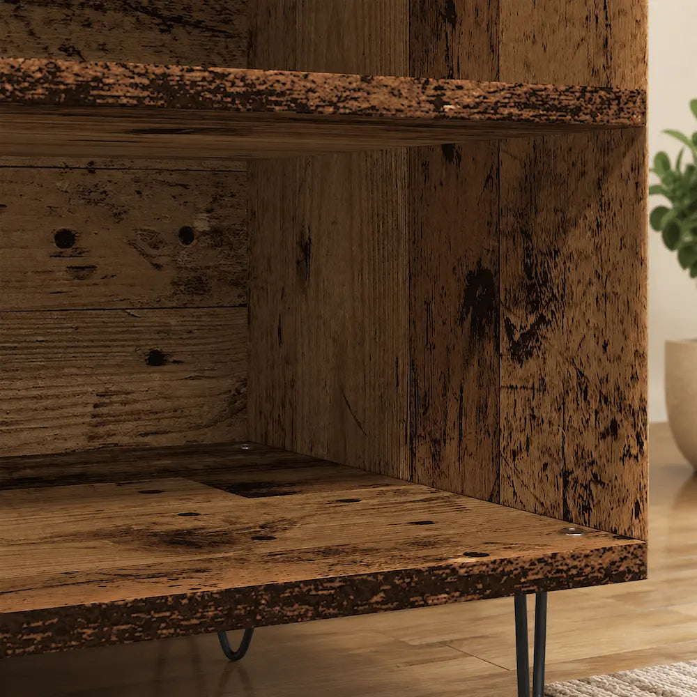 Meuble Vinyle pour Platine Vieux Bois 84,5 cm | Oden